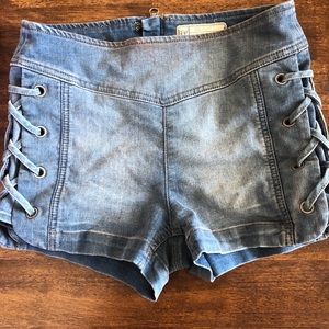FREE PEOPLE High Waisted Denim Shorts